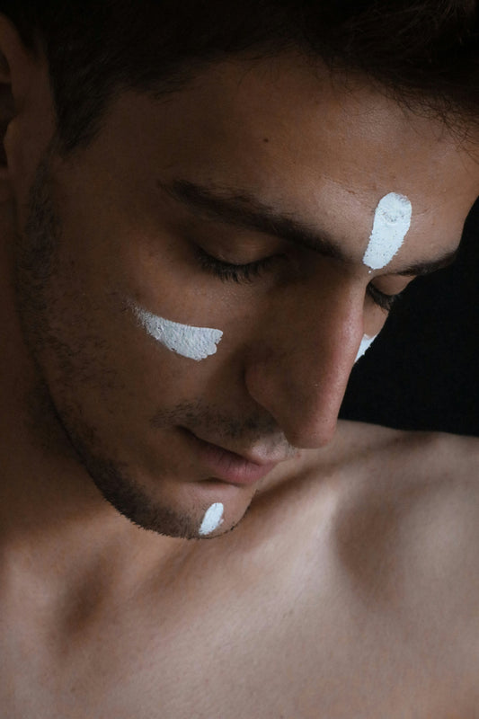 man showing simple skincare fore men