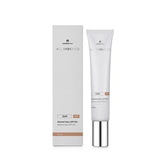 Allskinmed Sun Mineral Colour SPF 50 Beige tinted mineral sunscreen for fair to light skin tones with broad-spectrum protection and natural matte finish