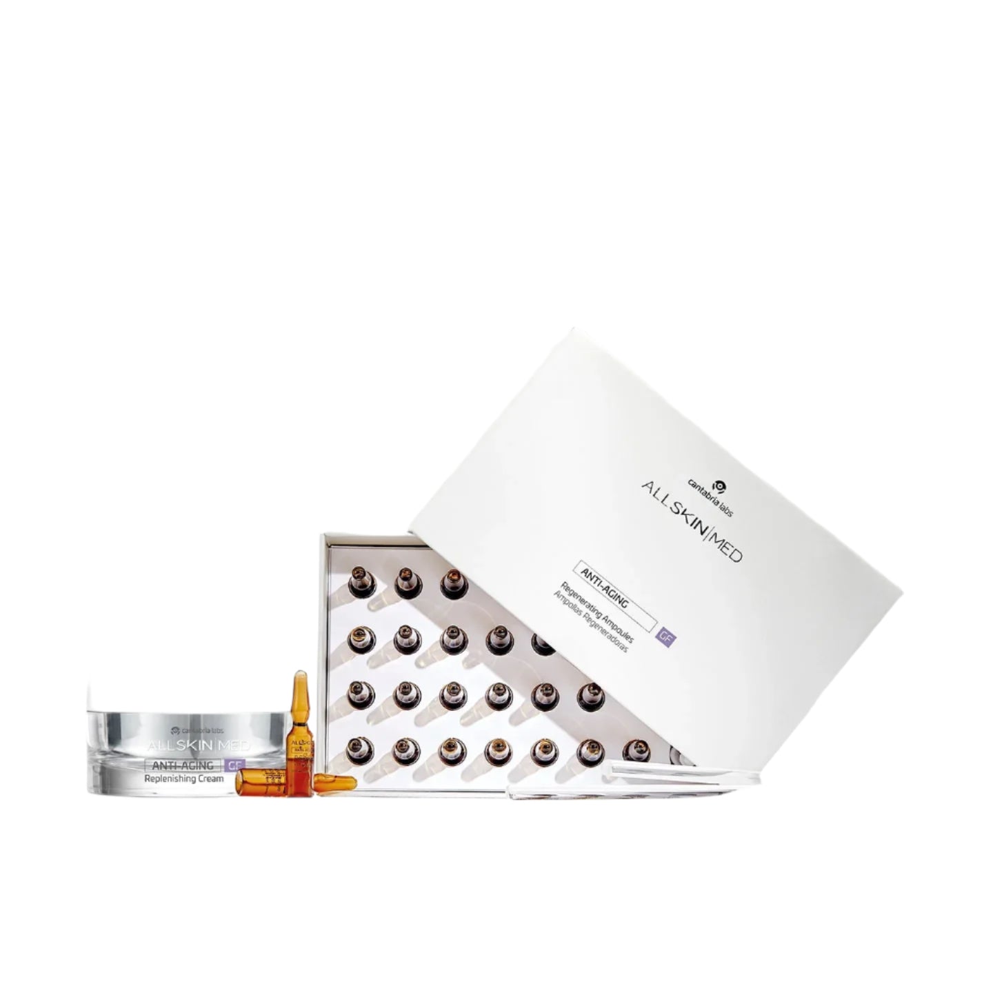 Professional grade skincare plan with growth factor ampoules & replenishing cream. Stimulates collagen, hydrates & strengthens skin. Ideal for ageing, sensitive or post-treatment skin