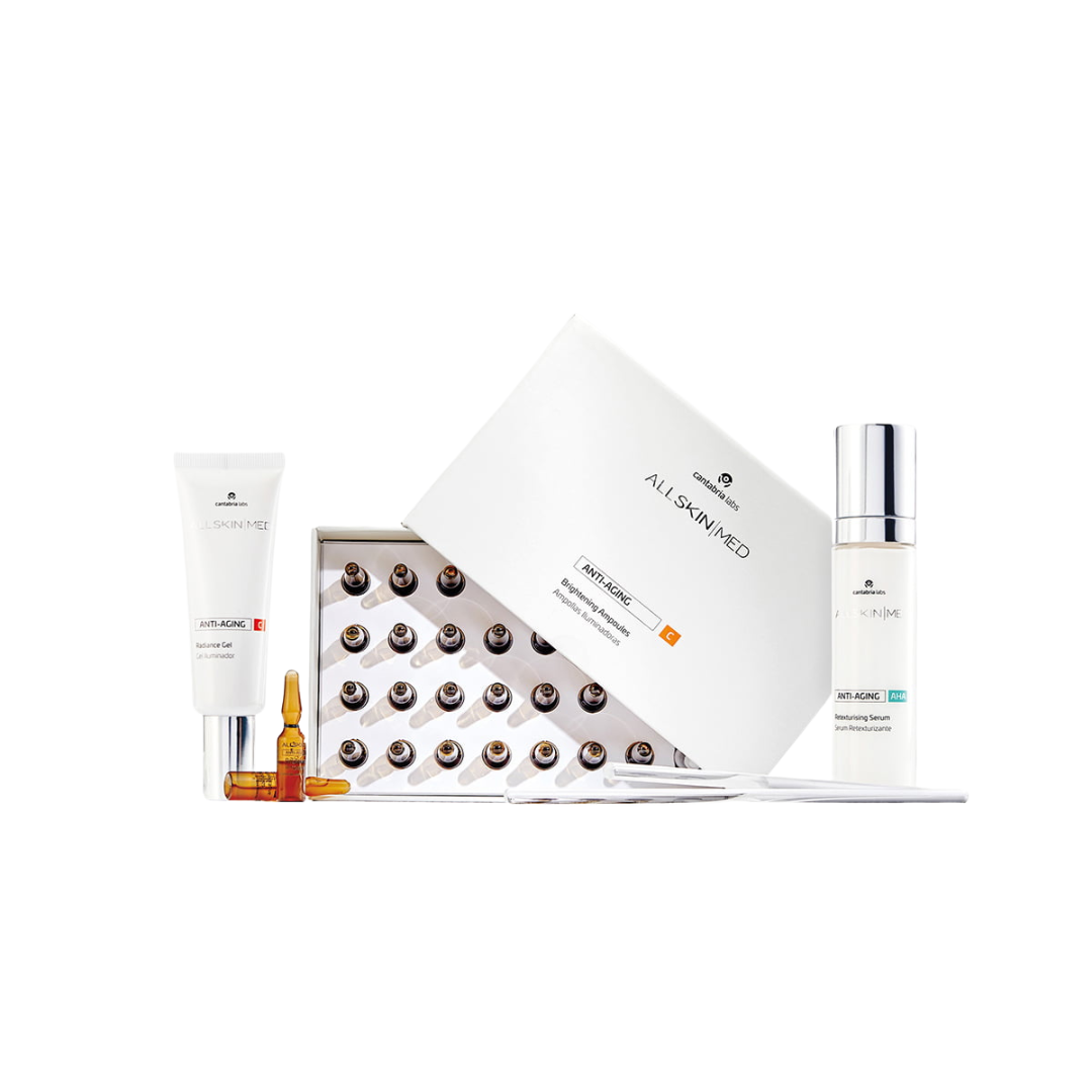 ALLSKIN MED Complexion Perfector Plan is a 3-step at-home treatment with Vitamin C, growth factors & AHAs for hyperpigmentation, sun damage & dull skin