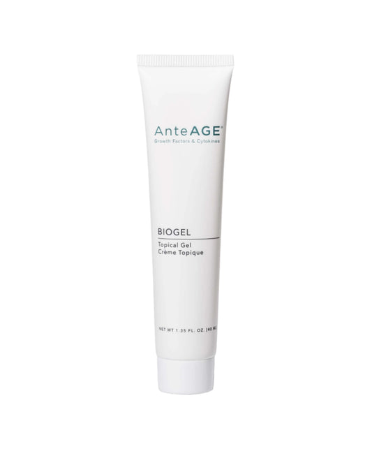 AnteAGE MD Biogel soothing gel mask with peptides and antioxidants to hydrate and calm sensitive, rosacea-prone, or post-procedure skin.