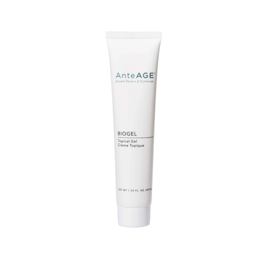 AnteAGE MD Biogel soothing gel mask with peptides and antioxidants to hydrate and calm sensitive, rosacea-prone, or post-procedure skin.
