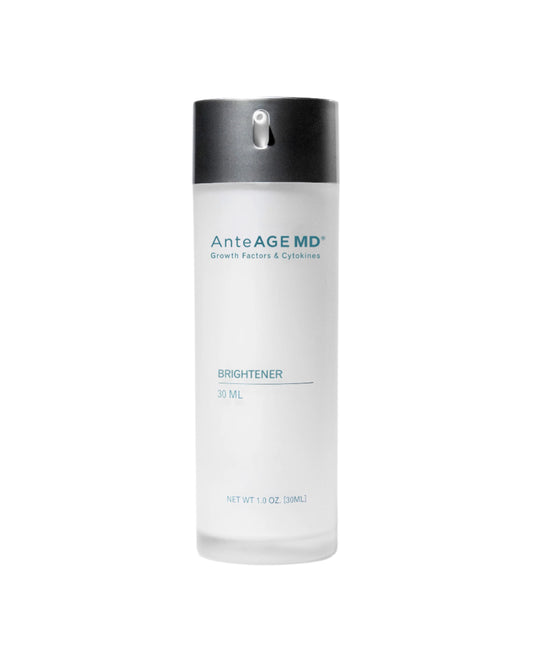 AnteAGE MD Biosome Brightener advanced brightening serum with exosomes and tranexamic acid to reduce sun damage, pigmentation, calm skin, and boost clarity