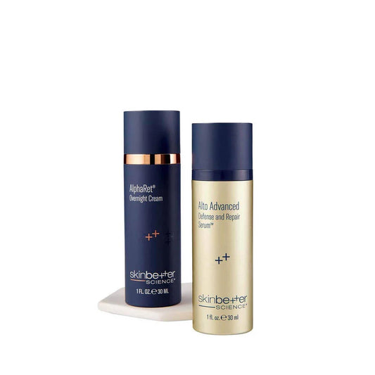 Skinbetter Science complete regimen  – antioxidant serum and retinol cream set to brighten, smooth, and visibly rejuvenate skin tone and texture