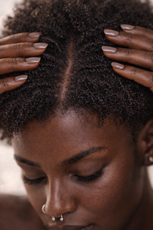 image of the scalp showing thinning hair and hair loss solutions to treat