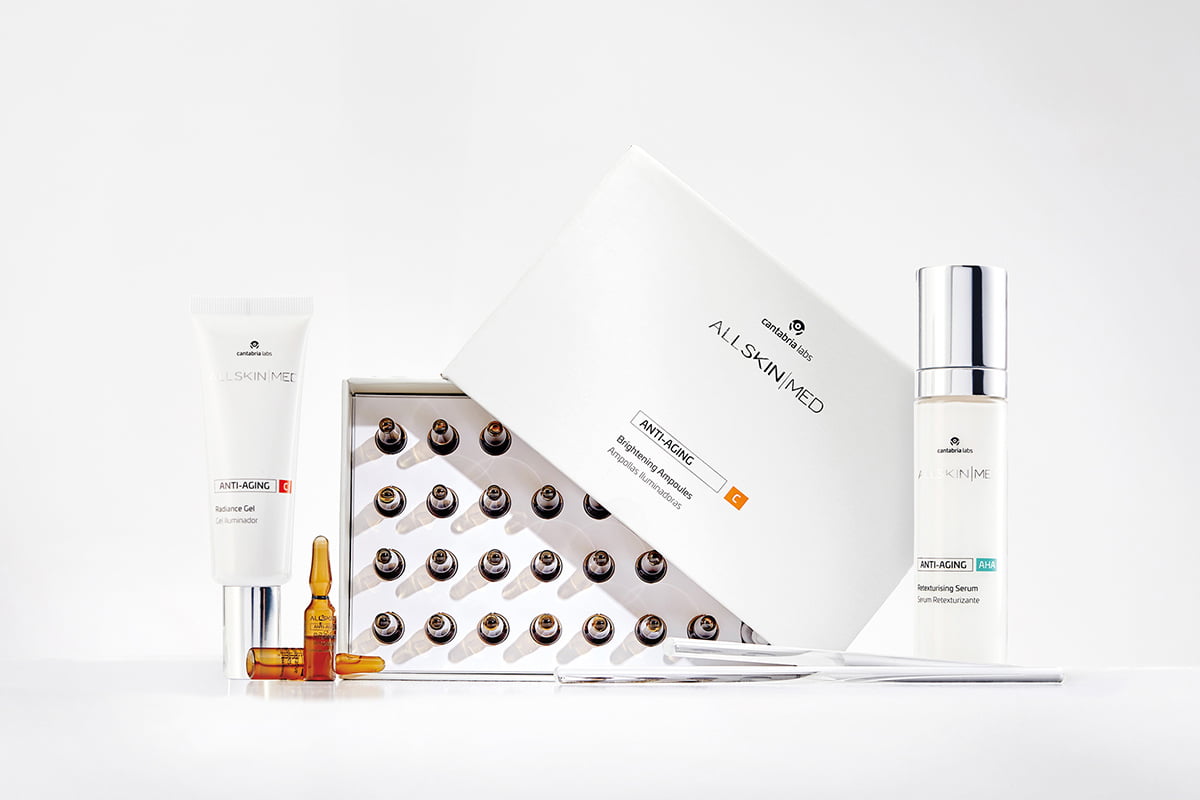 ALLSKIN MED Complexion Perfector Plan is a 3-step at-home treatment with Vitamin C, growth factors & AHAs for hyperpigmentation, sun damage & dull skin