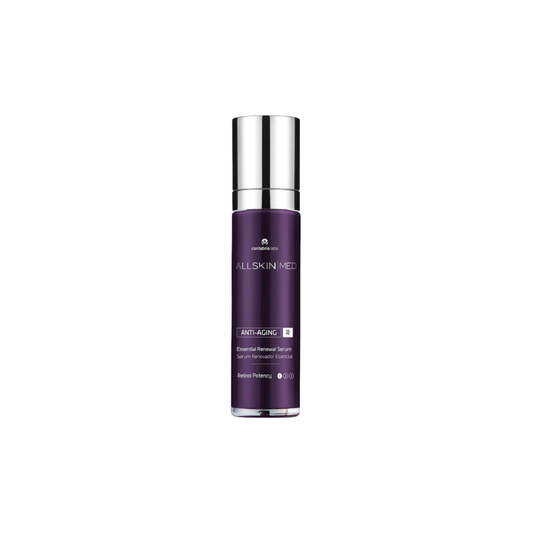 Allskinmed Essential Renewal Serum a lightweight retinol gel with niacinamide, antioxidants, and hydrators to smooth, brighten, and strengthen skin.
