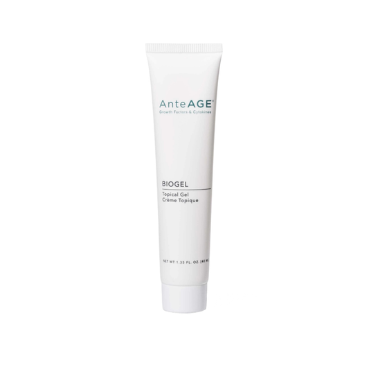 AnteAGE MD Biogel soothing gel mask with peptides and antioxidants to hydrate and calm sensitive, rosacea-prone, or post-procedure skin.