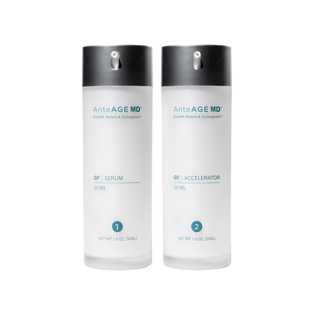 AnteAGE MD System Original Serum & Accelerator Kit – two-step stem cell skincare system to repair, hydrate, and renew skin tone, texture, and firmness