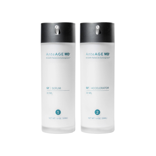 AnteAGE MD System Original Serum & Accelerator Kit – two-step stem cell skincare system to repair, hydrate, and renew skin tone, texture, and firmness
