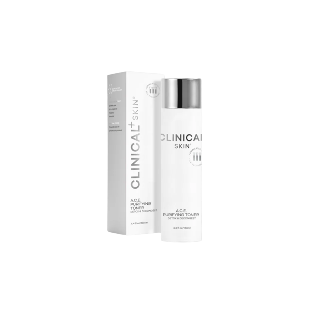 Clinical Skin A.C.E. Purifying Toner for cleansing, balancing, and soothing acne-prone skin while controlling oil and impurities