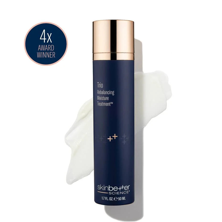Luxury Skinbetter Science Trio Rebalancing Moisture Treatment – 50ml hydrating and barrier-repair face cream bottle 4x award winner written behind